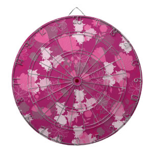 pink flowers dartboard