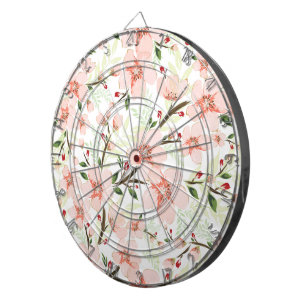 Pink flowers dartboard