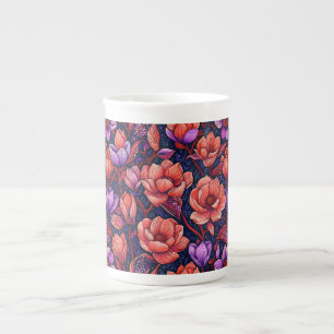 Pink Flowers Espresso Cup