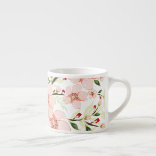Pink flowers espresso cup