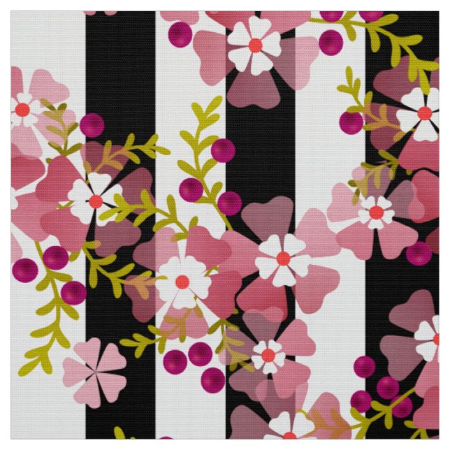 Pink flowers fabric (Swatch)