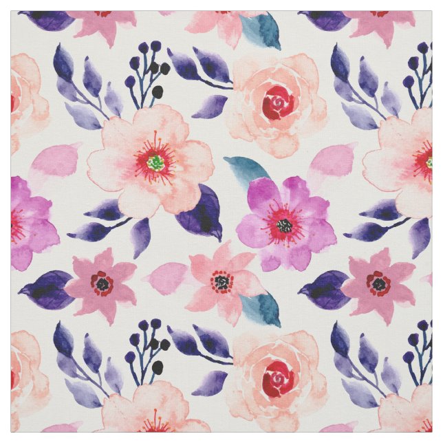 Pink flowers fabric (Swatch)