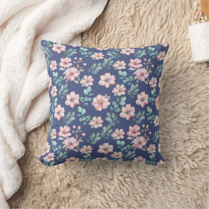 Pink Flowers Feminine Pattern Cushion