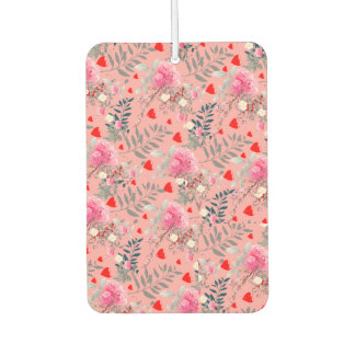 Pink flowers field car air freshener