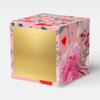 Pink flowers field favour box