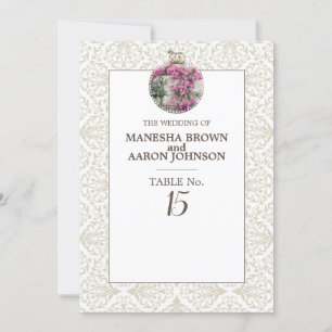 PINK Flowers - Flat Table Card