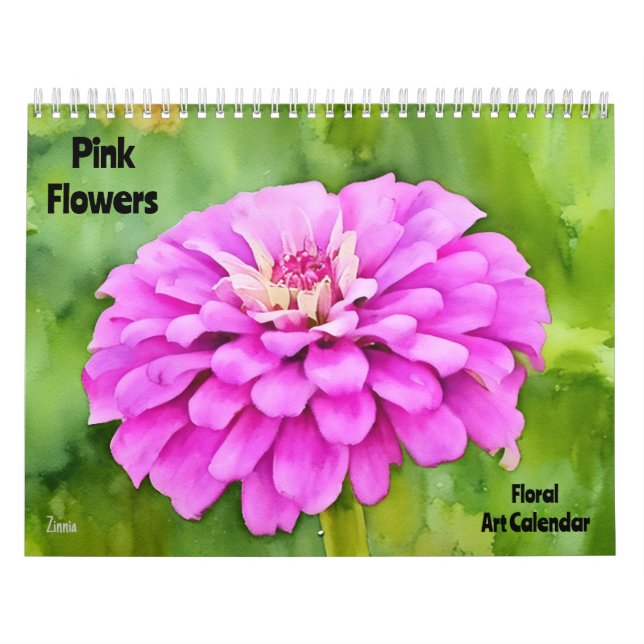 Pink Flowers Floral Art Calendar (Cover)