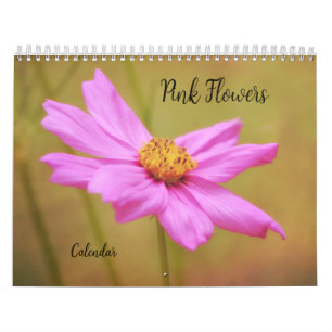 Pink Flowers Floral Calendar