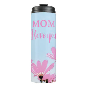 Pink Flowers Floral Mum Name Mother's Day Thermal Tumbler
