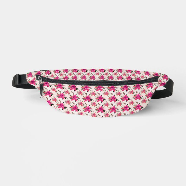Pink Flowers Floral Pattern Design Bum Bags (Front)