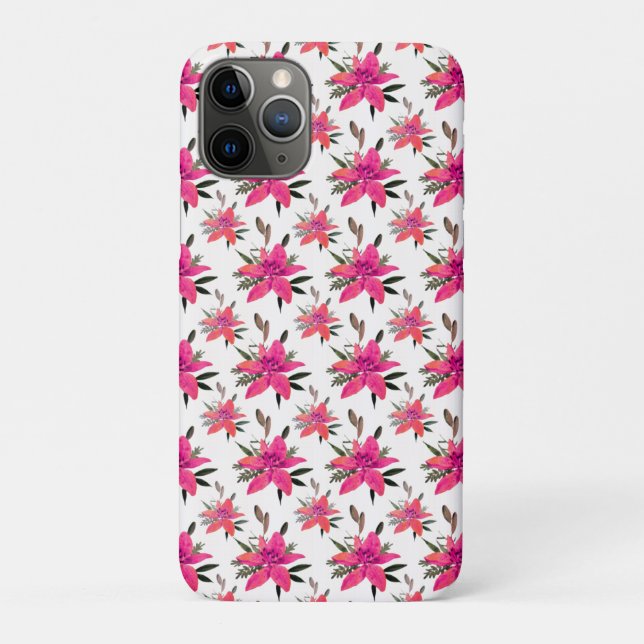 Pink Flowers Floral Pattern Design Case-Mate iPhone Case (Back)