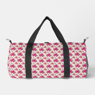 Pink Flowers Floral Pattern Design Duffle Bag