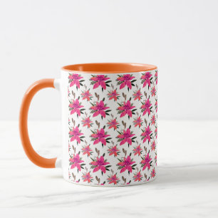 Pink Flowers Floral Pattern Design Mug