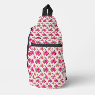Pink Flowers Floral Pattern Design Sling Bag
