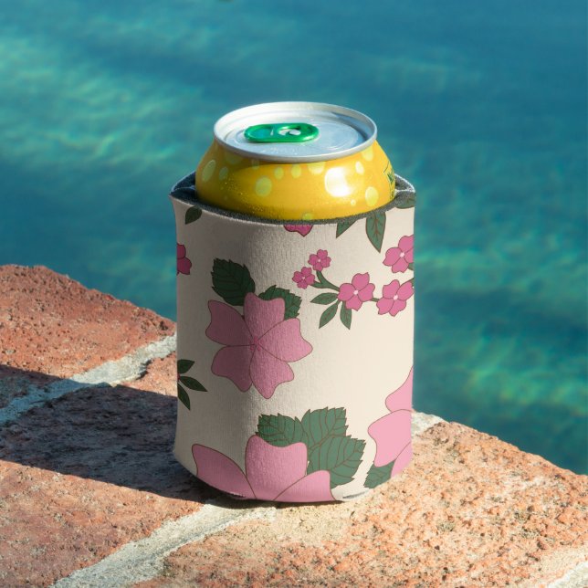 Pink Flowers, Floral Pattern, Pattern Of Flowers Can Cooler (In Situ Pool)