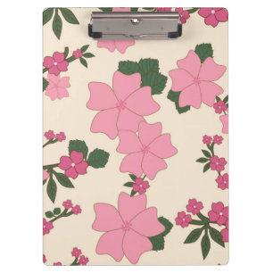 Pink Flowers, Floral Pattern, Pattern Of Flowers Clipboard