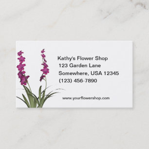 Pink Flowers Florist Shop Business Card