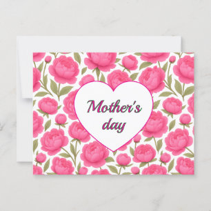 Pink flowers for Mother's Day Party Postcard