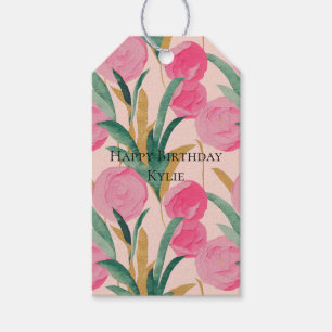 Pink Flowers Gift Tags
