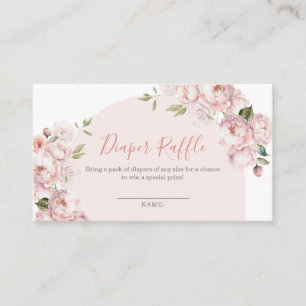 Pink Flowers Girl Baby in Bloom Diaper Raffle Enclosure Card