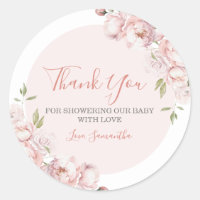 Pink Flowers Girl Baby In Bloom Thank You