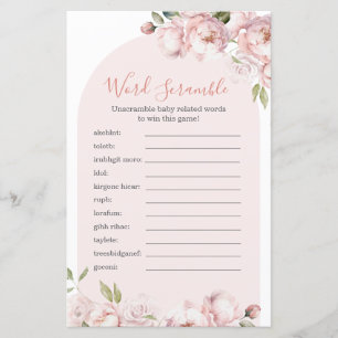 Pink Flowers Girl Baby In Bloom Word Scramble