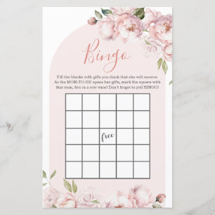 Pink Flowers Girl Baby Shower Baby in Bloom Bingo