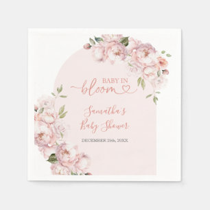 Pink Flowers Girl Baby Shower Baby In Bloom Napkin