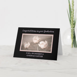 Pink Flowers Goddaughter Graduation Card