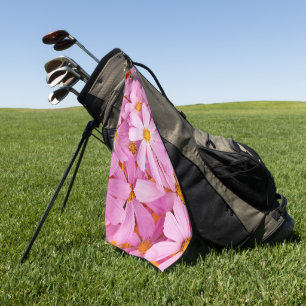 Pink Flowers Golf Towel