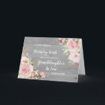 Pink Flowers Granddaughter In Law Birthday Card<br><div class="desc">Pretty and thoughtful greeting card for your granddaughter in law's birthday with light blush pink watercolor flowers,  rustic wood pattern and hand lettered style text.</div>