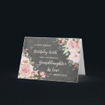 Pink Flowers Granddaughter in Law Birthday Card<br><div class="desc">Pretty and thoughtful greeting card for your granddaughter in law's birthday with light blush pink watercolor flowers,  chalkboard rustic pattern and hand lettered style text.</div>