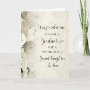 Pink Flowers Granddaughter in Law Graduation Card