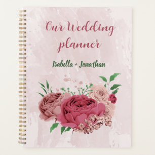 pink flowers green leaves wedding planner