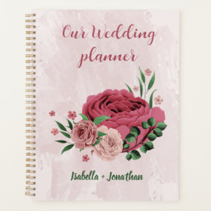 pink flowers green leaves wedding planner