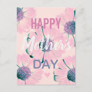 Pink Flowers  Happy Mother's Day  Postcard