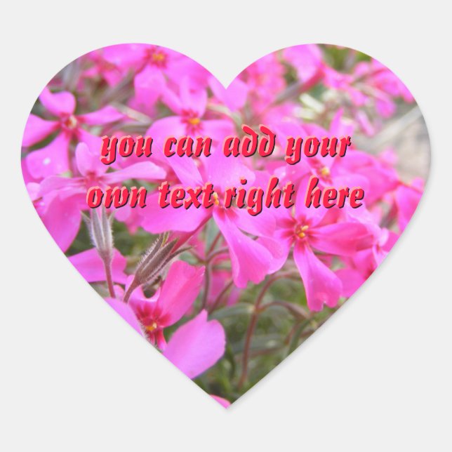 Pink Flowers Heart Stickers (Front)