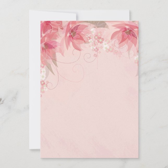 pink flowers holiday card (Front)