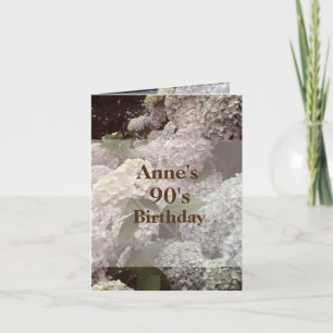 Pink Flowers Hydrangea 90th Birthday Postcard