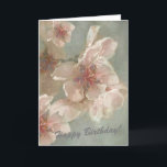 Pink Flowers in a Gentle Background Birthday Card<br><div class="desc">Stunning Happy Birthday Card -- say it to a special friend with serene pink flowers</div>