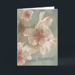 Pink Flowers in a Gentle Background Birthday Card<br><div class="desc">Stunning Happy Birthday Card -- say it to a special friend with serene pink flowers</div>