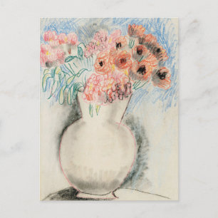 Pink Flowers in a Vase   Christopher Wood Postcard