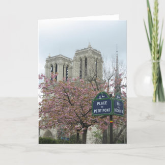 Pink Flowers in Paris Card
