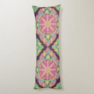 Pink Flowers in the Garden Body Cushion