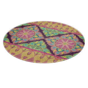 Pink Flowers in the Garden Cutting Board