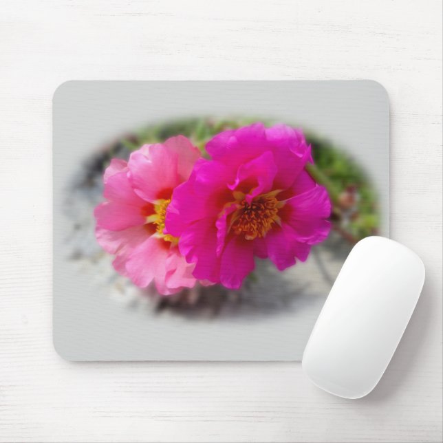 Pink flowers in the sun mouse pad (With Mouse)