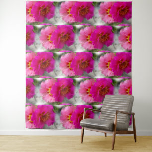 Pink flowers in the sun tapestry
