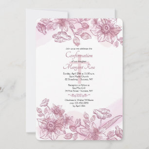 Pink Flowers Invitation