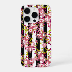 Pink flowers iPhone 16 pro case