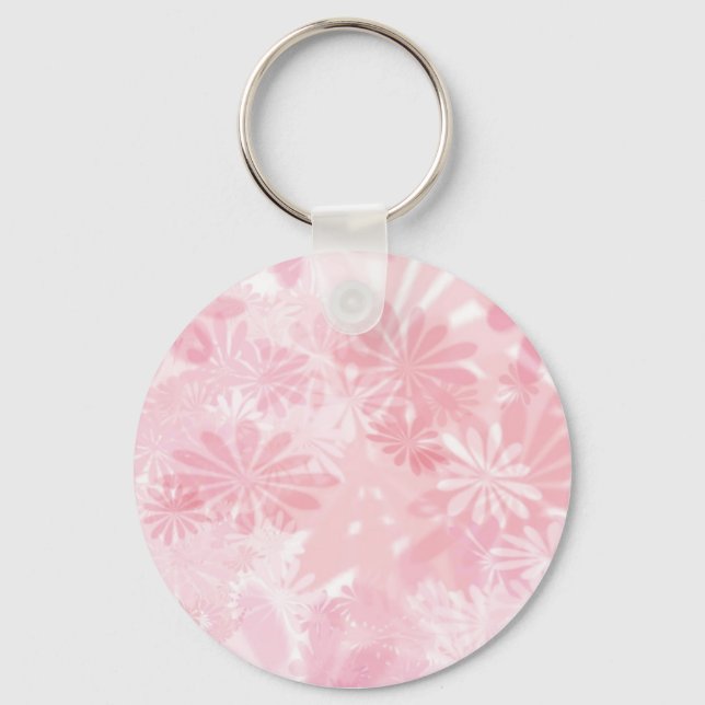Pink Flowers Key Ring (Front)